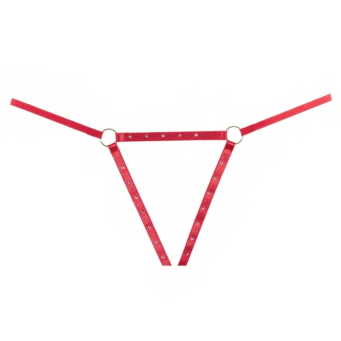 Allure Ashley Garter Belt Open Panty Set Red Allure Anal