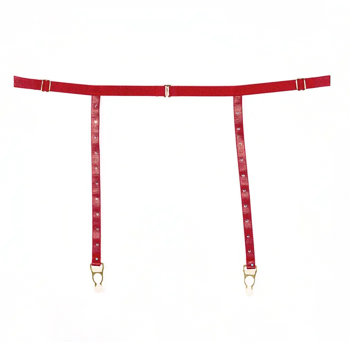 Allure Ashley Garter Belt Open Panty Set Red Allure Anal