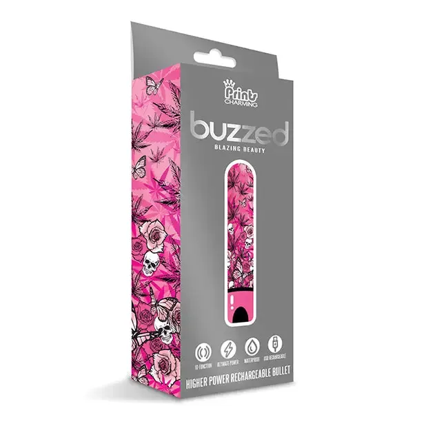 Vibrators Global Novelties LLC Prints Charming Buzzed Rechargeable Bullet Blazing Beauty Pink Vibrators Global Novelties LLC Prints Charming Buzzed Rechargeable Bullet Blazing Beauty Pink