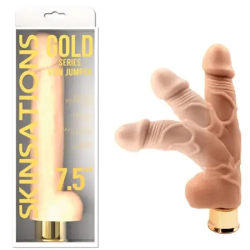 Vibrators Hott Products Unlimited Skinsations Gold Series Vein Jumper 75in Vibrating Dildo Multi Function Vibrators Hott Products Unlimited Skinsations Gold Series Vein Jumper 75in Vibrating Dildo Multi Function