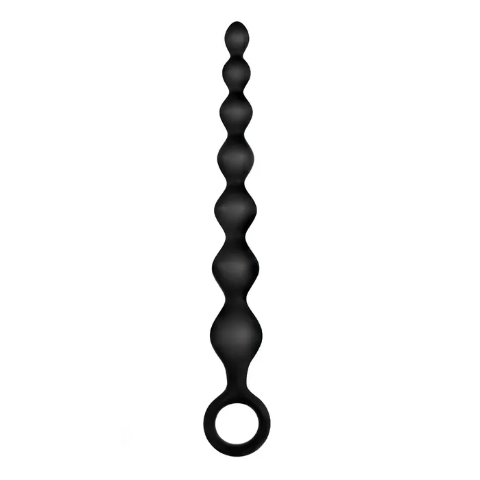 Anal Excellent Power Excellent Power Arse Beads Ribbed Silicone 7 Inch Black