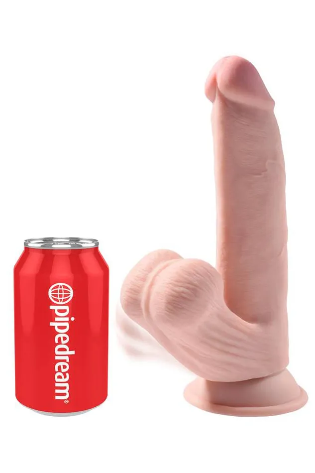 Dildos Pipedream Pipedream King Cock Plus 8inch Triple Density Dildo With Swinging Balls Beige