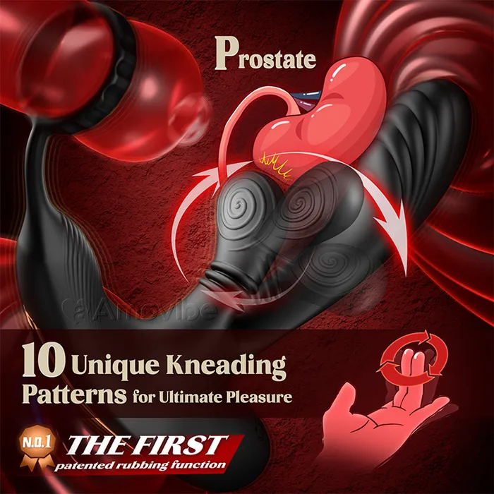 Prostate Stimulator with Rotating Function and Triple Vibration Amovibe Male Sex Toys Prostate Stimulator with Rotating Function and Triple Vibration Amovibe Male Sex Toys