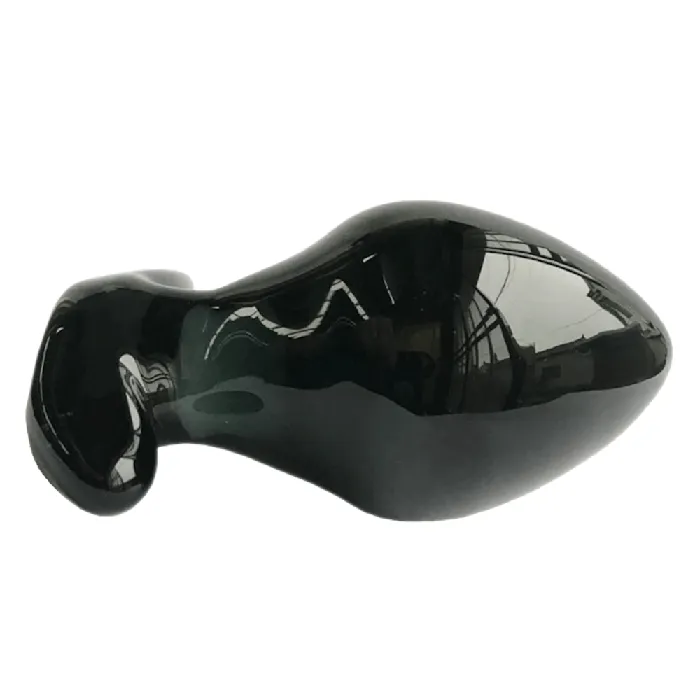 Anal Lovegasm 25 Wide Toy Big Black Classic Glass Plug