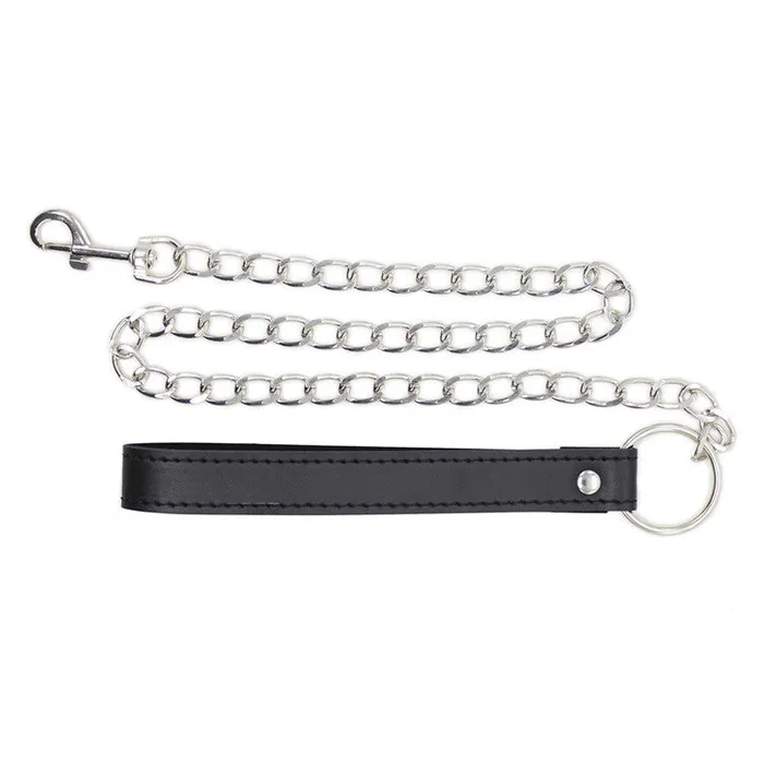 LAZADASEXTOYS Couples Candiway Adjustable Black PU Leather Sexy Metal Bell Choker With Traction Chain Adult Slave Role Play Game Sex Toys For Couple