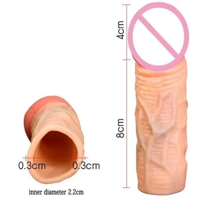 Male Sex Toys Lovegasm Instant Penis Growth Natural Silicone Sleeve Extender