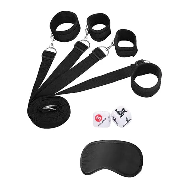 Shots Ouch BDSM Under The Bed Bindings Restraint System Black Shots Anal