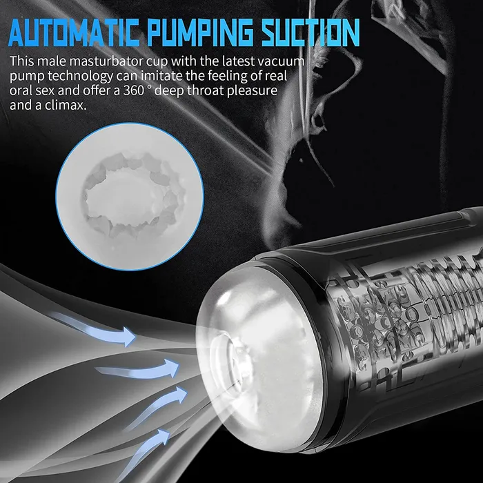 Earlypeach Male Sex Toys Automatic Penis Masturbation Blowjob Cup with 7 OralSuction 7 Vibration Modes