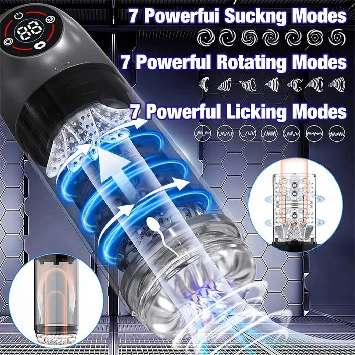 Inyarose Male Sex Toys Automatic Vacuum Pump LCD Masturbation Cup