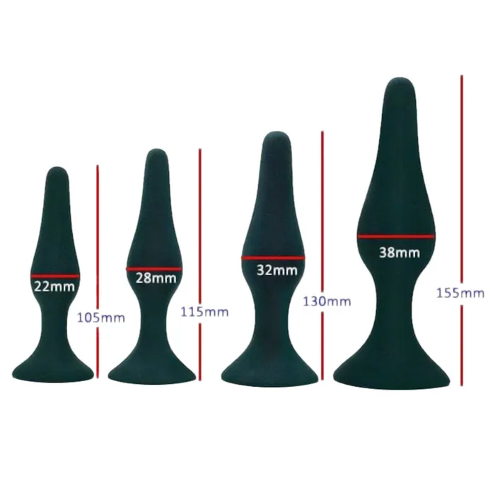 Love Plugs Female Sex Toys 4 Piece Plugging Silicone Trainer Set