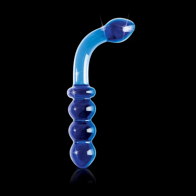 Pipedream Dildos Pipedream Icicles No 31 Curved Beaded 725 in DualEnded Glass Dildo Blue