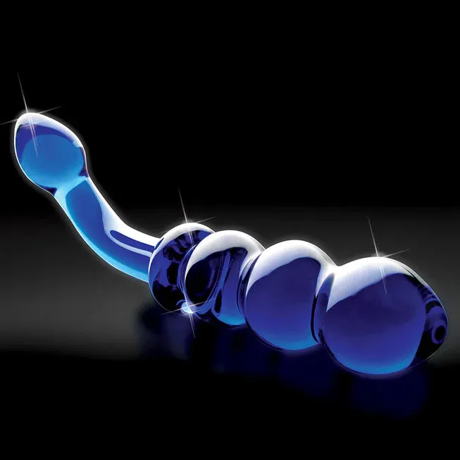 Pipedream Dildos Pipedream Icicles No 31 Curved Beaded 725 in DualEnded Glass Dildo Blue