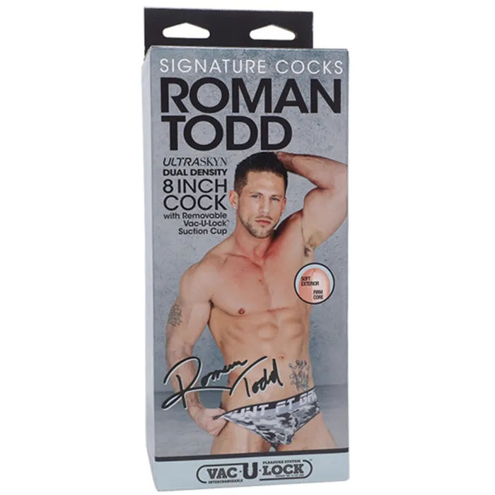 Signature Cocks Roman Todd Ultraskyn VacULock Dildo Pink 8 Inch Signature Cocks Dildos