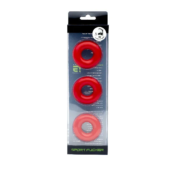 Anal Sport Fucker Sport Fucker Chubby Cockring 3 Pack Red