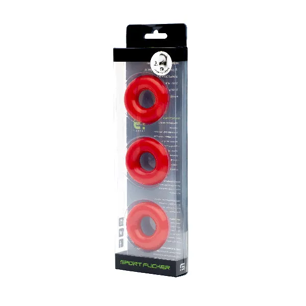 Anal Sport Fucker Sport Fucker Chubby Cockring 3 Pack Red