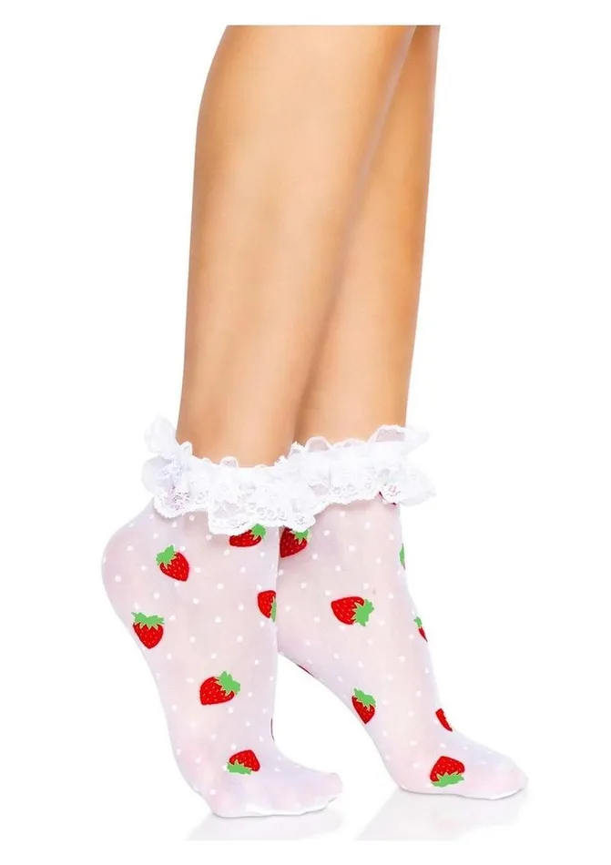 Leg Avenue Strawberry Polka Dot Ruffle Top Anklets Leg Avenue Vibrators