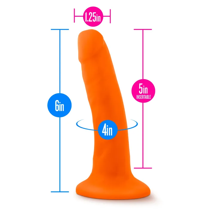 Neo Dual Density Cock Neon 6 Inch Orange The Toolshed AU Dildos