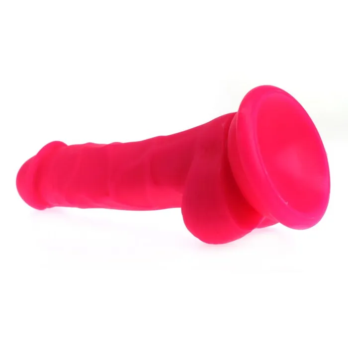 XMEN Dildos Realistic Dildo Veined Shaft w Balls Pink