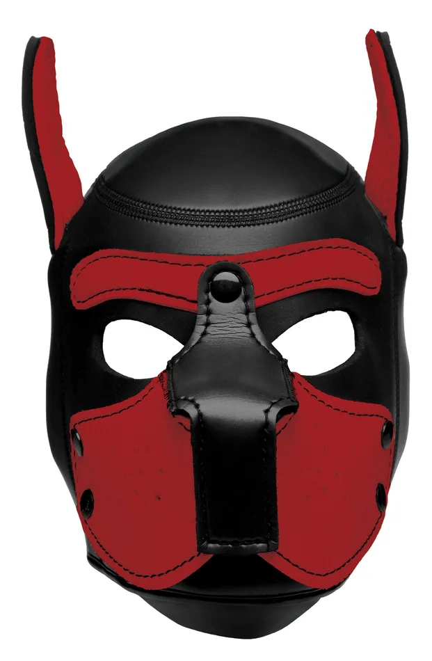 XR Brands Master Series Vibrators Spike Neoprene Puppy Hood Red